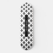 Fleur de Lis, Black on White, Black, Your Name Persoonlijk Skateboard (Voorkant)