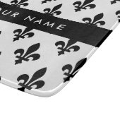 Fleur de Lis, Black on White, Black, Your Name Snijplank (Hoek)