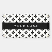 Fleur de Lis, Black on White, Black, Your Name Spandoek (Horizontaal)