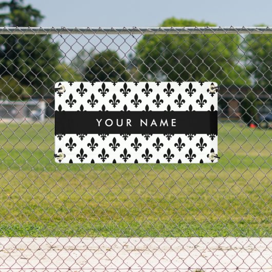 Fleur de Lis, Black on White, Black, Your Name Spandoek (Insitu)