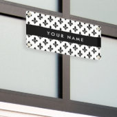 Fleur de Lis, Black on White, Black, Your Name Spandoek (Buitenkant Gebouw)