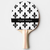 Fleur de Lis, Black on White, Black, Your Name Tafeltennisbatje (Voorkant)