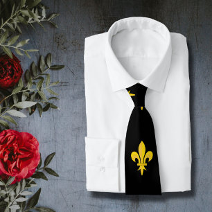 Fleur de Lis Black Stropdas