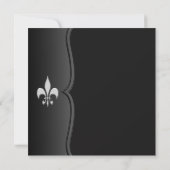 Fleur De Lis Black Stropdas Corporate Party Kaart (Achterkant)