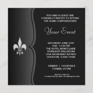 Fleur De Lis Black Stropdas Corporate Party Kaart