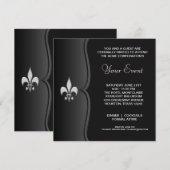 Fleur De Lis Black Tie Zakelijk Feest Kaart (Voorkant / Achterkant)