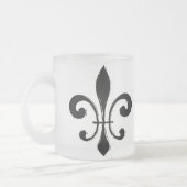 Fleur de Lis, Black Washout Matglas Koffiemok (Links)