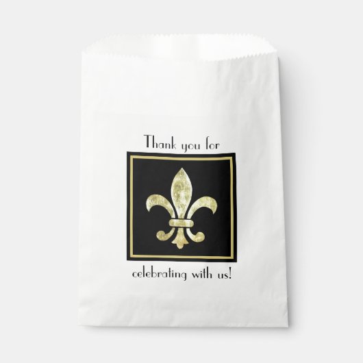 Fleur De Lis Bladgoud Bedankzakje (Voorkant)