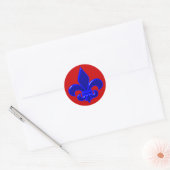 Fleur De Lis Blau blue Ronde Sticker (Envelop)