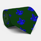 Fleur De Lis Blau blue Stropdas (Opgerold)