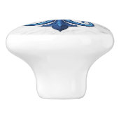 Fleur-De-Lis Blauw en wit marmer Keramische Knop (Zijkant)