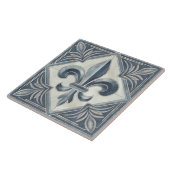 Fleur-De-Lis  Blauw Marmer en parel Tegeltje (Zijkant)