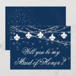 Fleur de Lis Blauwe Lichten   Be My Maid of Honor 