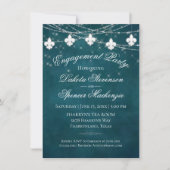 Fleur de Lis Blauwgroen lichten | Moody Engagement Kaart (Voorkant)