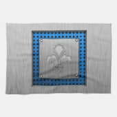 Fleur de lis; blik van geborsteld metaal theedoek (Horizontaal)