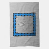 Fleur de lis; blik van geborsteld metaal theedoek (Verticaal)