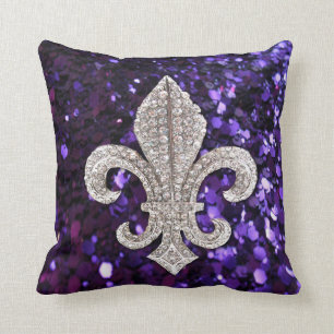 Fleur De Lis Bloem New Orleans Juweel Glans Kussen