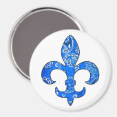 Fleur de lis Blue Bandana Magnet (Voorkant / Achterkant)