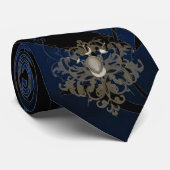 Fleur De Lis Blue Fencing Stropdas (Opgerold)