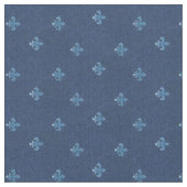 Fleur de Lis Blue French Pattern Stof (Close Up)