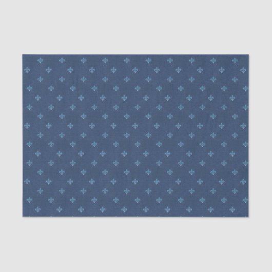 Fleur de Lis Blue French  Pattern Tissuepapier (Voorkant)