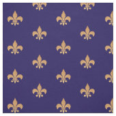 Fleur De Lis Blue Gold . Koninklijk  patroon Stof (Swatch)