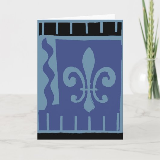 Fleur De Lis Blue Matisse Kaart (Voorkant)