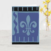 Fleur De Lis Blue Matisse Kaart (Gele Bloem)