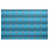 Fleur De Lis Blue Satin Stof (Fat Quarter)