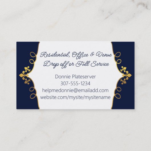 Fleur de Lis bord setting chef catering culinair Visitekaartje (Achterkant)