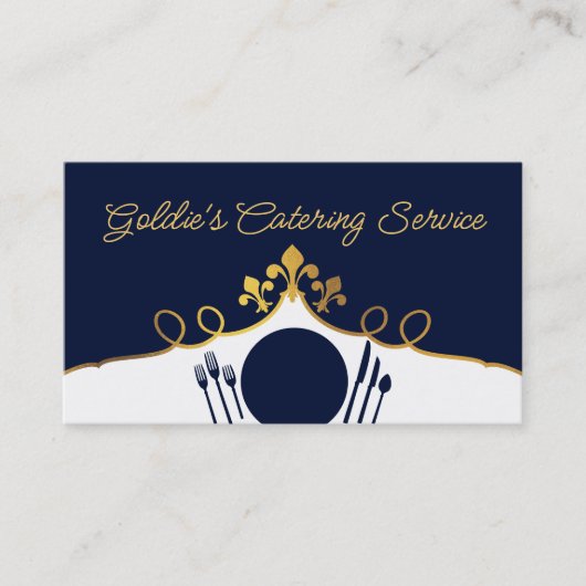 Fleur de Lis bord setting chef catering culinair Visitekaartje (Voorkant)