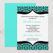 Fleur De Lis Bridal Shower-uitnodigingen:blauw Kaart (Voorkant / Achterkant)