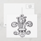 fleur de lis briefkaart (Voorkant / Achterkant)