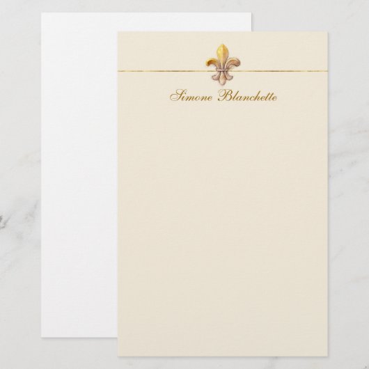 Fleur-de-lis Briefpapier (Voorkant / Achterkant)