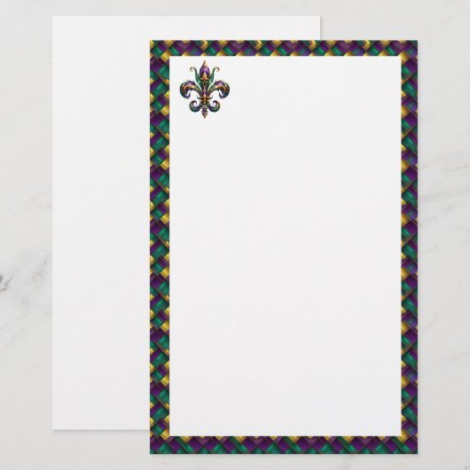 Fleur De Lis Briefpapier (Voorkant / Achterkant)