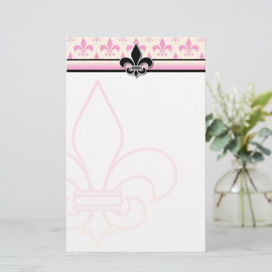 Fleur de Lis Briefpapier Design (Staand voorkant)