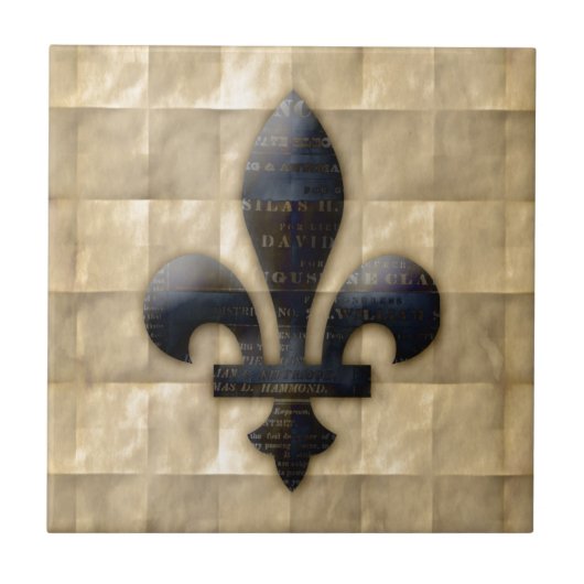 Fleur de Lis Bronze Tan Tegeltje (Voorkant)