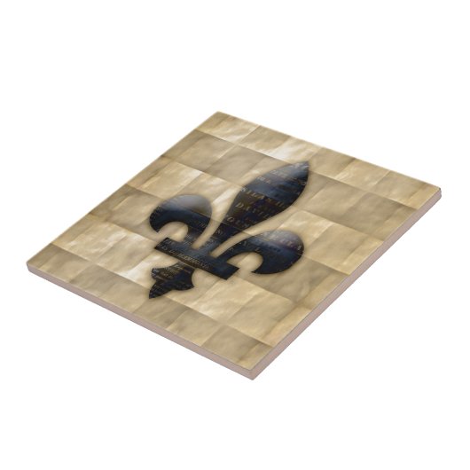 Fleur de Lis Bronze Tan Tegeltje (Zijkant)