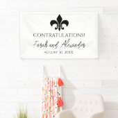 Fleur de Lis Bruiloft Partij Banner Custom (Insitu)