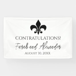 Fleur de Lis Bruiloft Partij Banner Custom