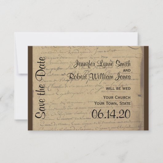 Fleur de Lis Bruiloft Save the Date (Voorkant)