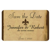  Fleur De Lis Bruiloft Save the Date Magneet (Horizontaal)