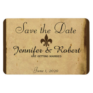  Fleur De Lis Bruiloft Save the Date Magneet