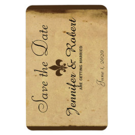  Fleur De Lis Bruiloft Save the Date Magneet