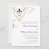 Fleur de Lis bruiloft uitnodigingen 5x7 (Voorkant)