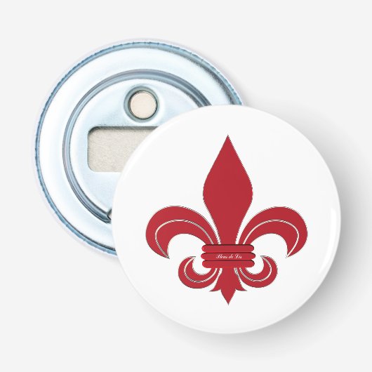 Fleur de Lis Button Flesopener (Voorkant)