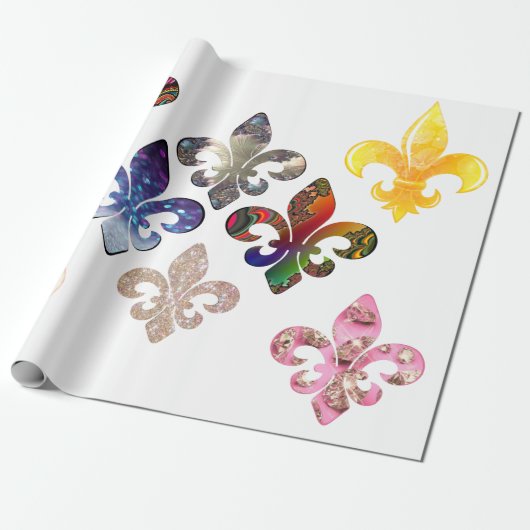 Fleur De Lis Cadeaupapier (Uitgerold)