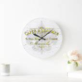 Fleur-de-lis Cafe Weathered Paint Grote Klok (Huis)