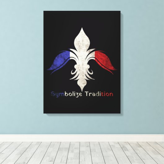 Fleur de Lis Canvas Afdruk (Insitu (Houten vloer))