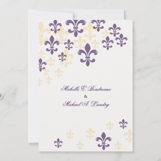 Fleur de Lis Cascade Informal Wedding 1 Kaart (Achterkant)